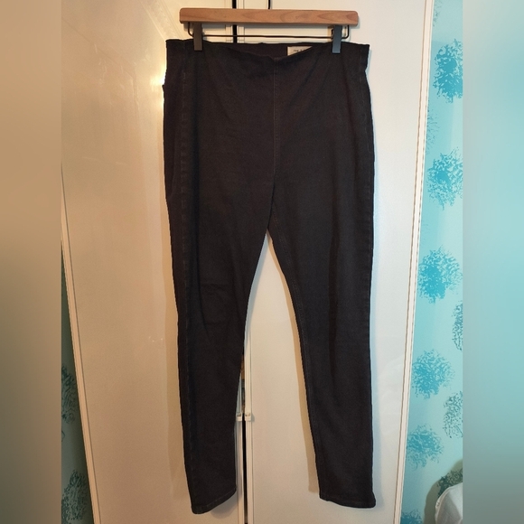 Rag & Bone Flat Front High Rise Pull-on Elastic Waist Black Denim Jeans, L - Picture 1 of 8